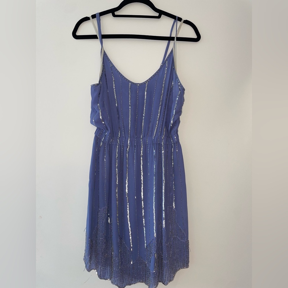 Twelfth Street by Cynthia Vincent Periwinkle Dress with Silver Beading